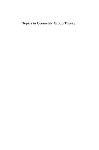 Topics in Geometric Group Theory