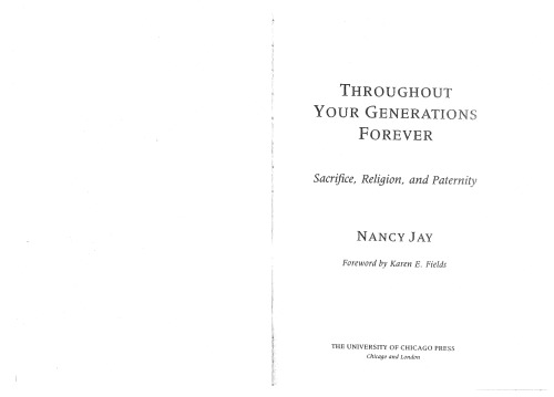 Throughout Your Generations Forever: Sacrifice, Religion, and Paternity