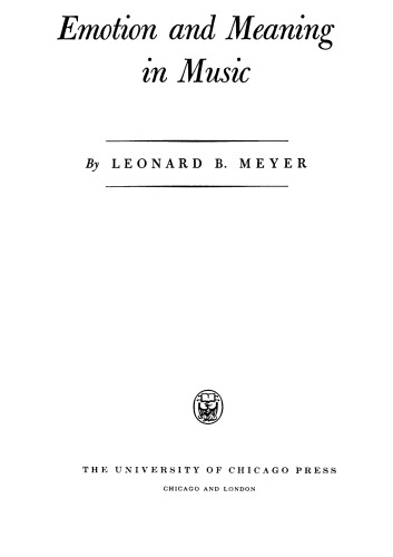 Emotion and Meaning in Music