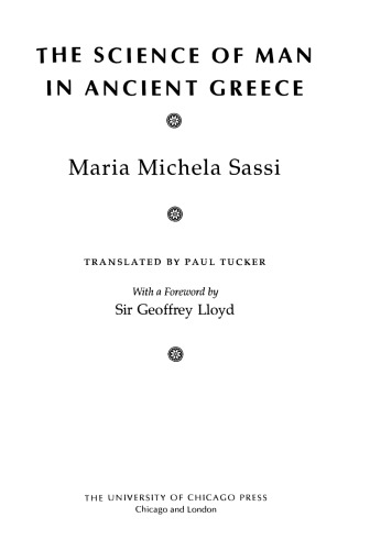 The Science of Man in Ancient Greece