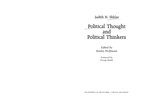 Political Thought and Political Thinkers