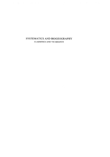 Systematics and Biogeography: Cladistics and Vicariance