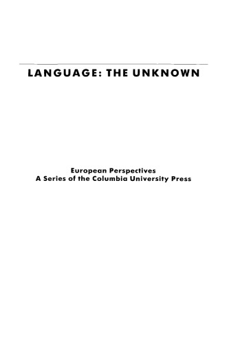 Language: The Unknown
