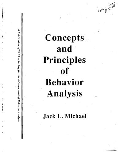 Concepts and Principles of Behavior Analysis