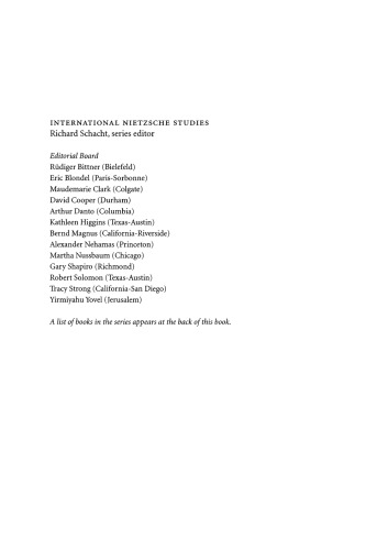 Nietzsche and the Transcendental Tradition (International Nietzsche Studies)