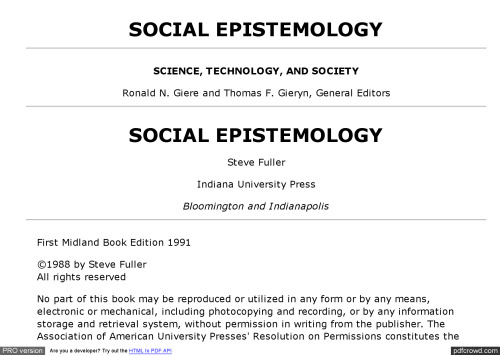 Social Epistemology