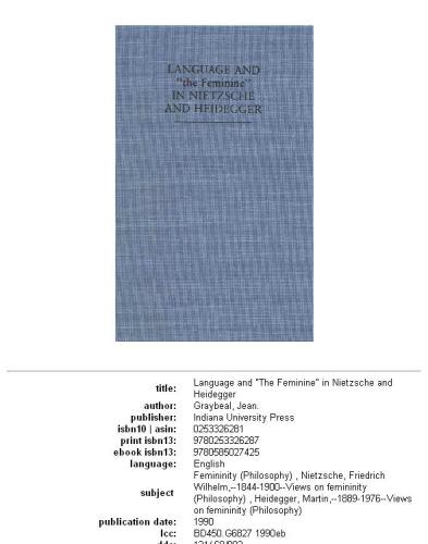 Language and "the Feminine" in Nietzsche and Heidegger