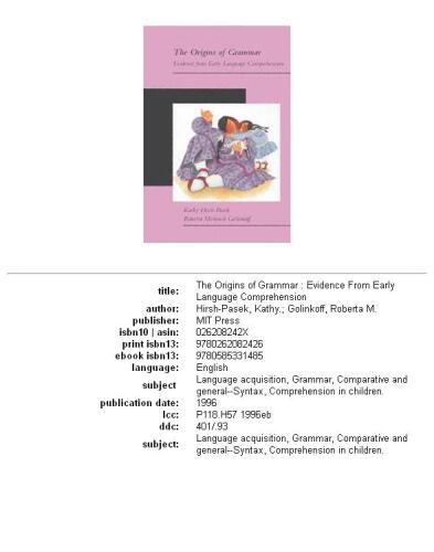 The origins of grammar: evidence from early language comprehension