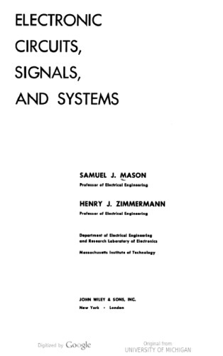 Electronic circuits signals and system