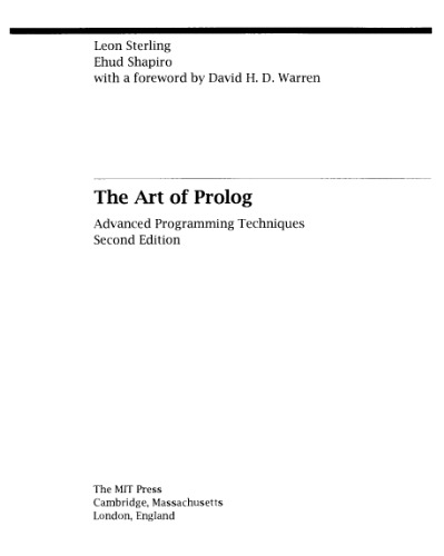 The art of Prolog: advanced programming techniques