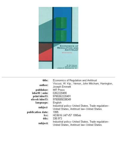 Economics of regulation and antitrust