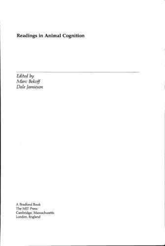 Readings in Animal Cognition (Bradford Books)