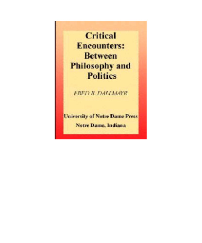 Critical Encounters: Between Philosophy and Politics