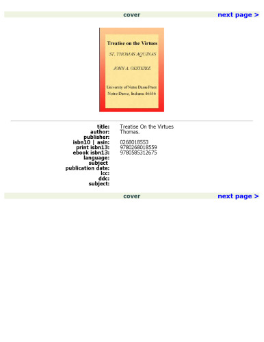 Treatise On the Virtues