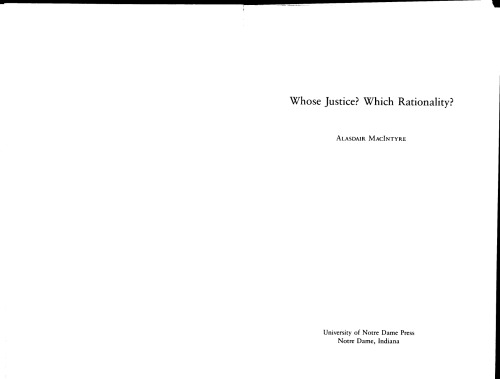 Whose Justice Which Rationality