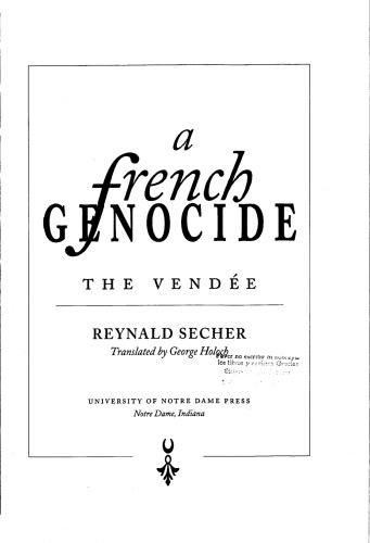 A French genocide : the Vendée