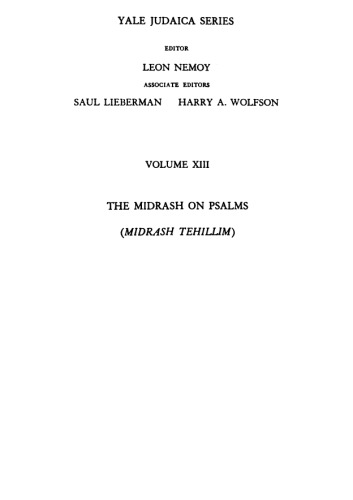 The Midrash on Psalms: Vol 1