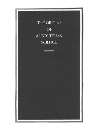 The Origins of Aristotelian Science