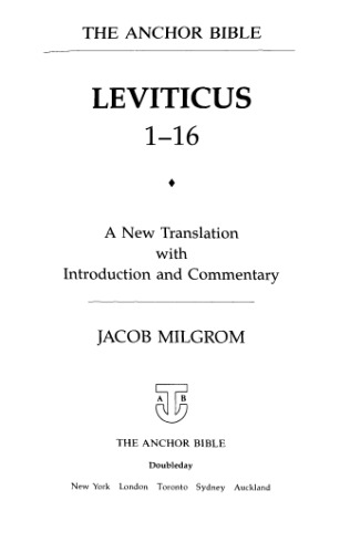 Leviticus 1-16 (Anchor Bible)