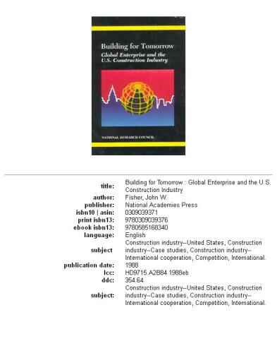 Building for Tomorrow: Global Enterprise and the U.S. Construction Industry