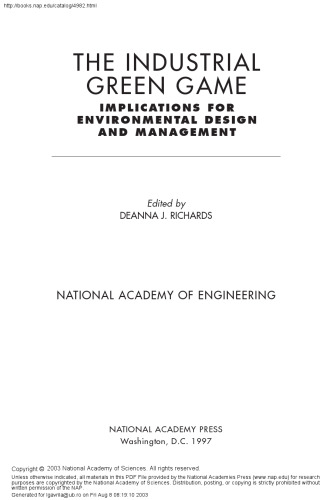The Industrial Green Game: Implications for Environmental Design and Management