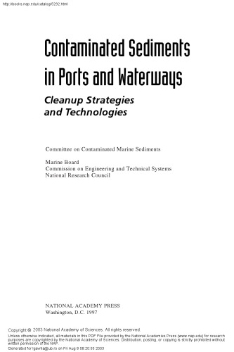 Contaminated Sediments in Ports and Waterways: Cleanup Strategies and Technologies