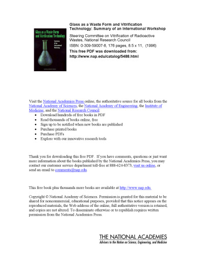 Glass as a Waste Form and Vitrification Technology