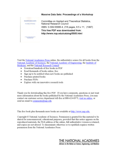 Massive Data Sets: Proceedings of a Workshop
