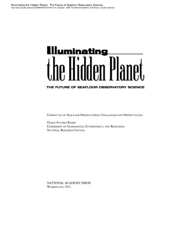 Illuminating the Hidden Planet: The Future of Seafloor Observatory Science
