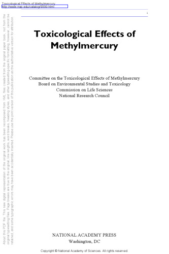 Toxicological Effects of Methylmercury