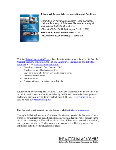 Advanced Research Instrumentation and Facilities