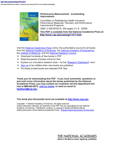 Performance Measurement: Accelerating Improvement