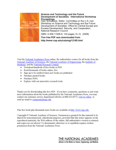 Science and Technology and the Future Development of Societies: International Workshop Proceedings