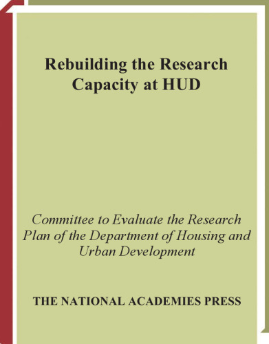 Rebuilding the Research Capacity at HUD