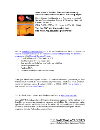 Severe Space Weather Events--Understanding Societal and Economic Impacts