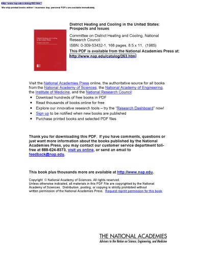 District Heating and Cooling in the United States: Prospects and Issues