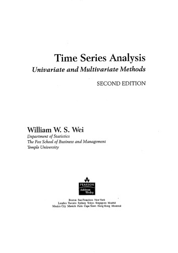 Time Series Analysis : Univariate and Multivariate Methods (2nd Edition)