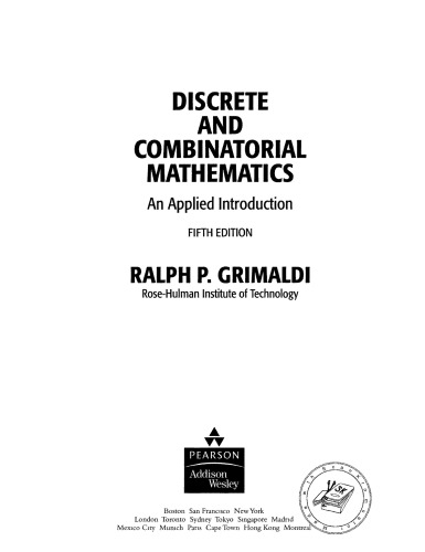 Discrete and combinatorial mathematics: An Applied Introduction