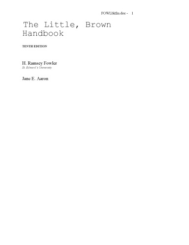 The Little, Brown Handbook