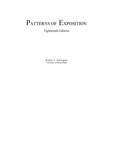 Patterns of Exposition (18th Edition)