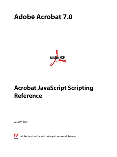 Adobe Acrobat 7 Official JavaScript Reference