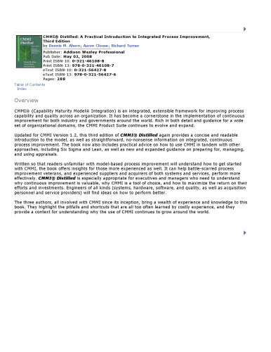 CMMI Distilled: A Practical Introduction to Integrated Process Improvement