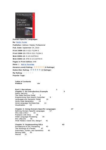 Domain-Specific Languages (Addison-Wesley Signature Series (Fowler))