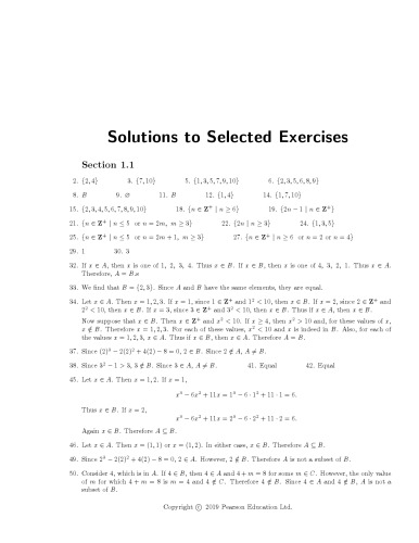 Discrete Mathematics, Eighth Edition [8th Ed] (Instructor Solution Manual, Solutions)