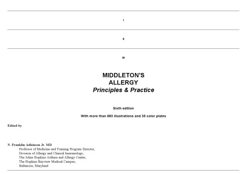 Middleton's Allergy: Principles and Practice E-Dition, 2-Volume Set