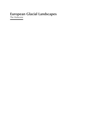 European Glacial Landscapes: The Holocene