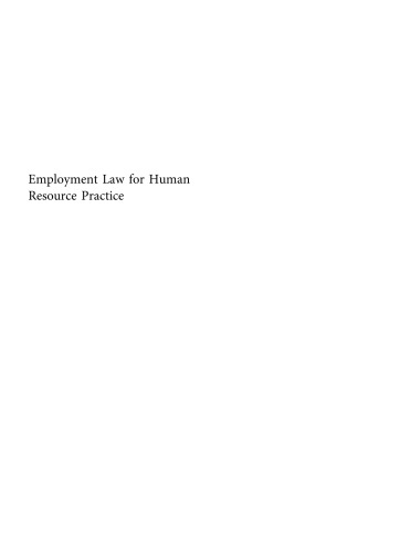 Employment Law for Human Resource Practice