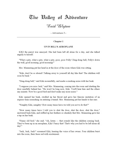 The Valley of Adventure (Book Three of the Adventure Series)