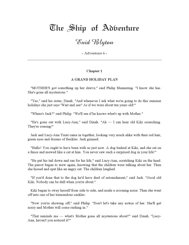 The Ship of Adventure (Book Six of the Adventure Series)
