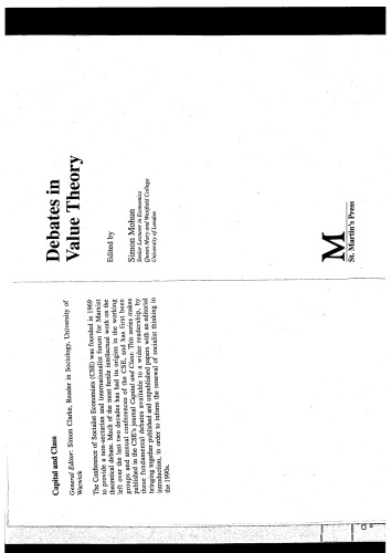 Debates In Value Theory
